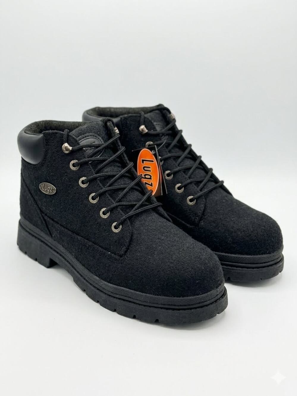 NEW! Lugz Drifter Peacoat Black Size 12D Mens Flat Heel Lace Up Boots